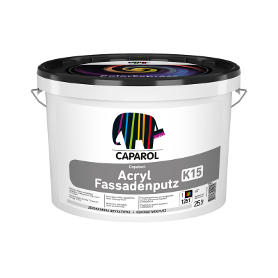 Штукатурка фасадна акрилова Caparol "Capatect Acryl Fassadenputz K15", База біла, 25 кг.